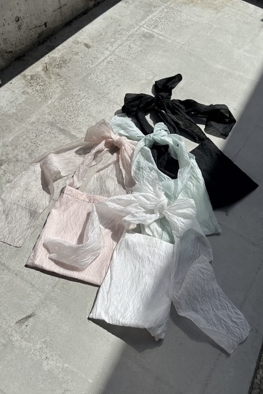 【HONEY MI HONEY】organdie ribbon totebag