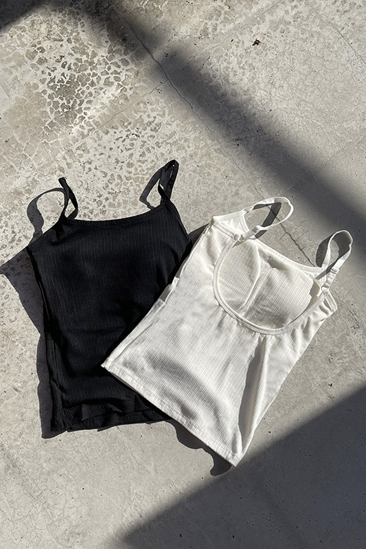 【HONEY MI HONEY】cup in back open rib camisole