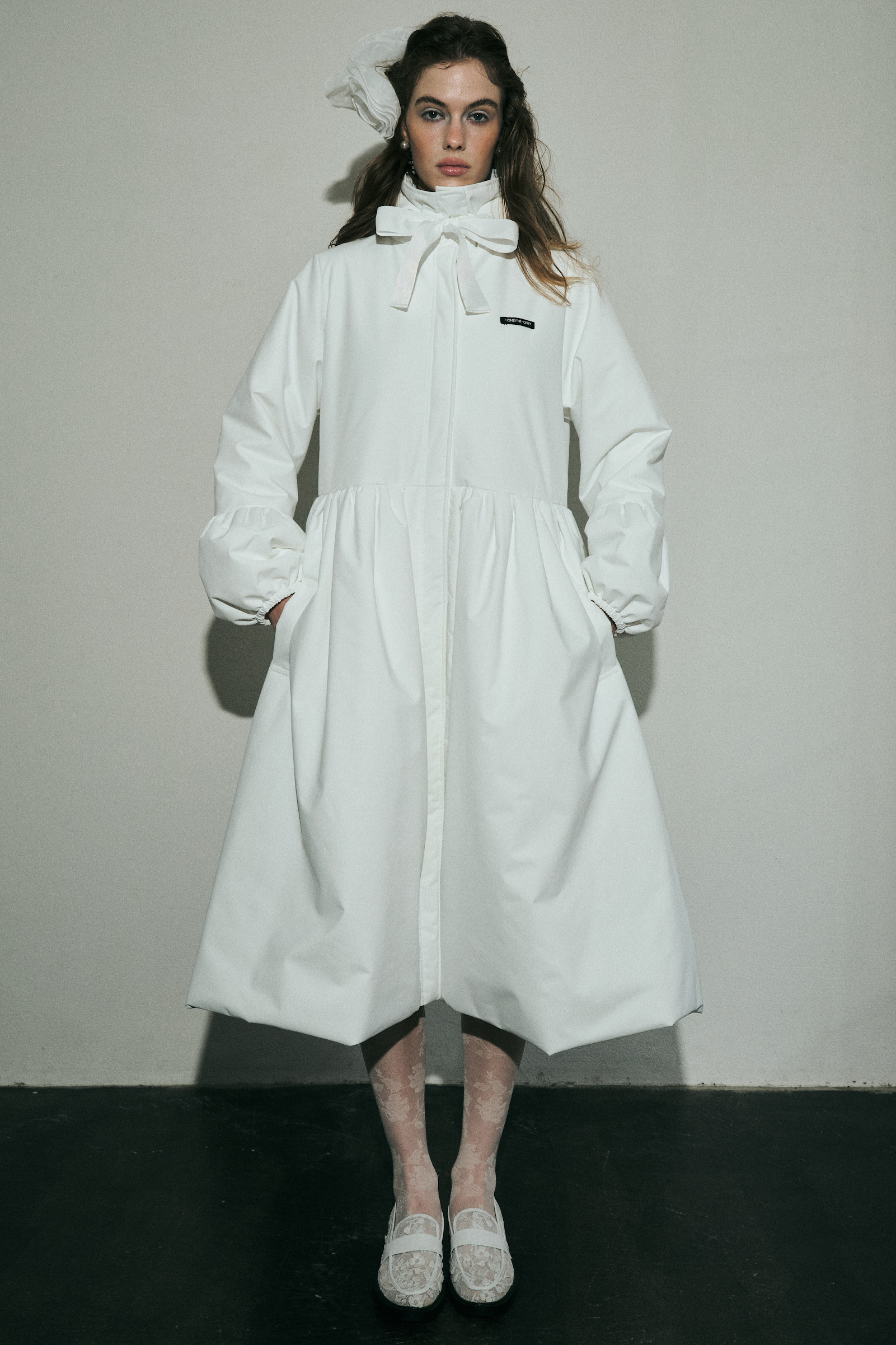 【HONEY MI HONEY】rain puffer gather coat