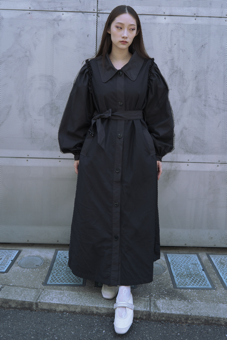 HONEY MI HONEY｜チュールレイヤードトレンチコート｜大人ガーリーな