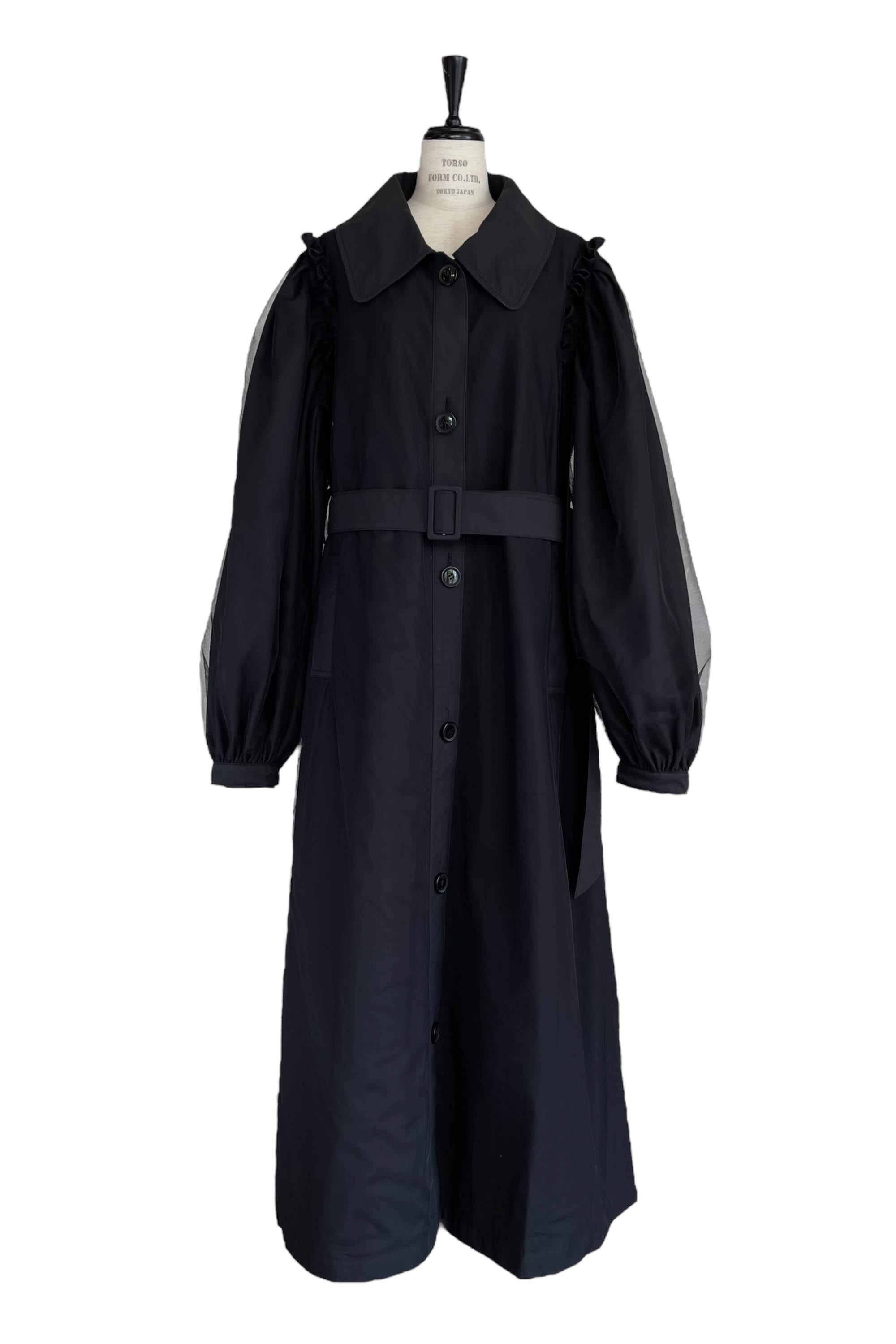 HONEY MI HONEY｜チュールレイヤードトレンチコート｜大人ガーリーな