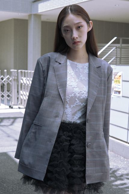 【HONEY MI HONEY】check waist shape jacket
