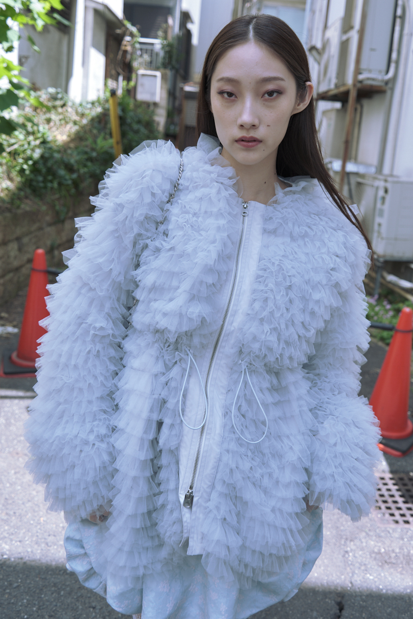 こ*様 【最終価格】HONEYMIHONEY tulle frill cardi tulle tiered blouson