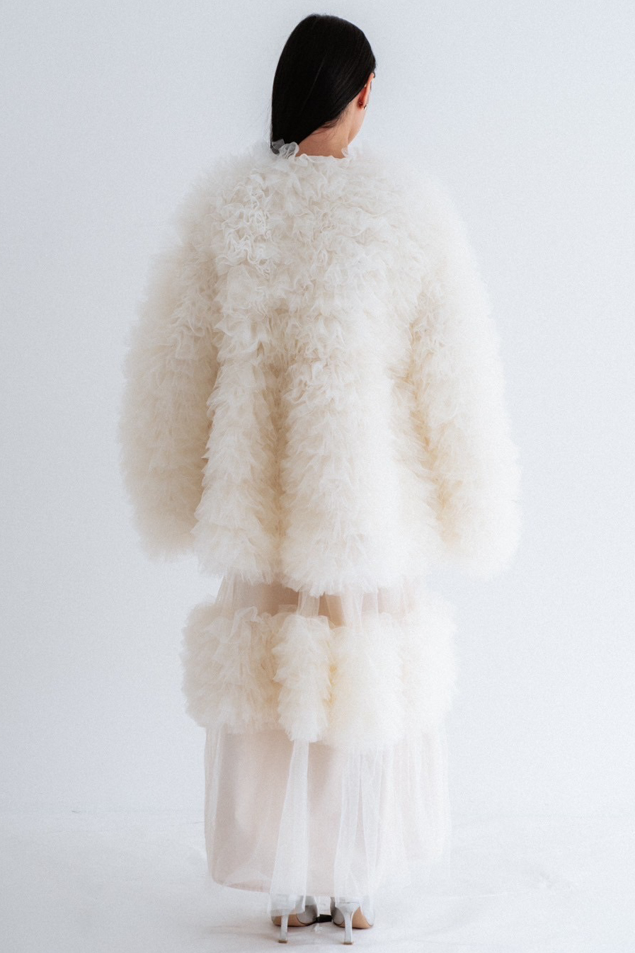 tulle tiered blouson