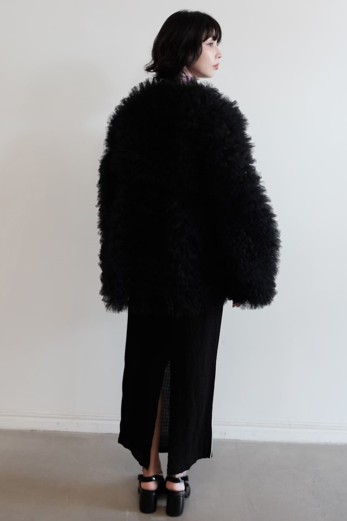 tulle tiered blouson