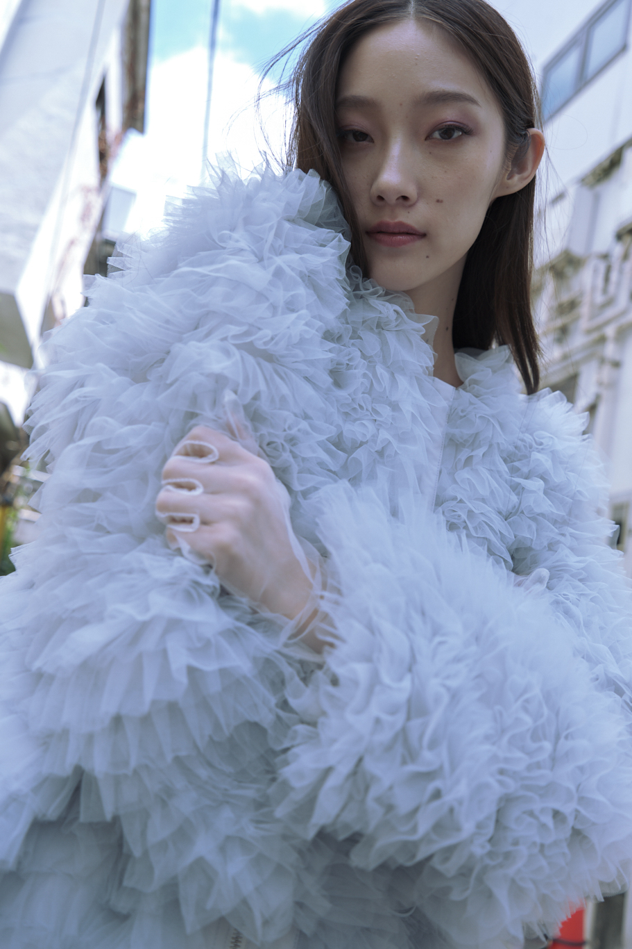 ジャケット・アウター HONEY MI HONEY tulle tiered blouson tulle tiered blouson