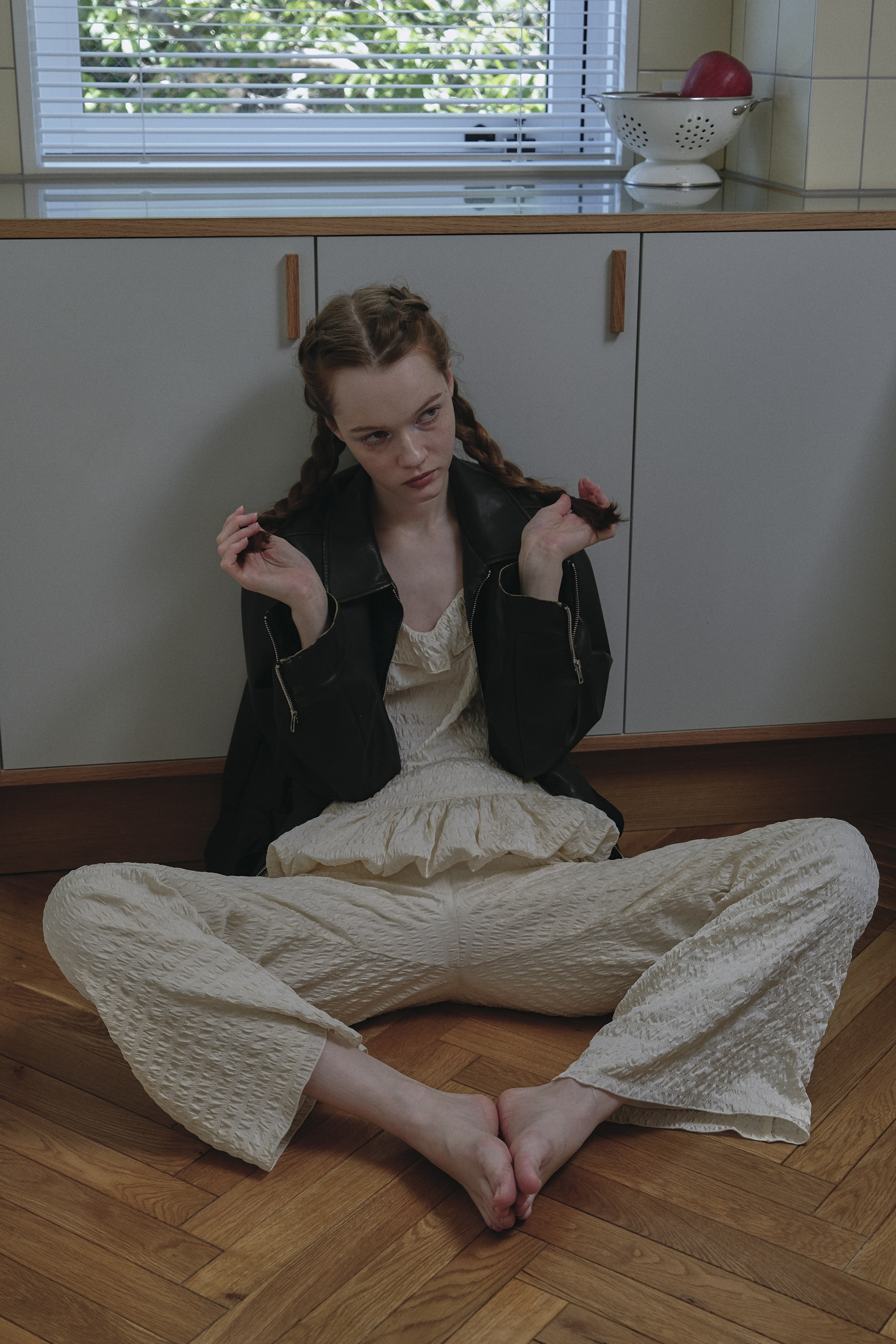 HONEY MI HONEY｜フリルポケットレザーライクブルゾン｜甘さと大人っぽ