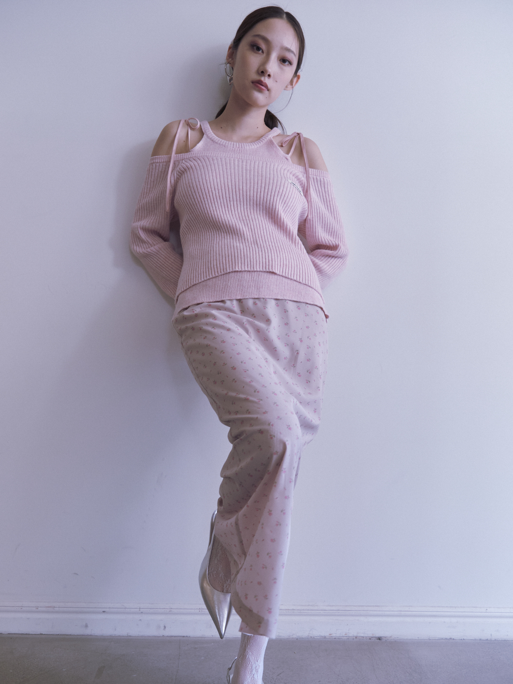 HONEY MI HONEY｜フローラルシフォンロングスカート｜歩くたびに揺れる