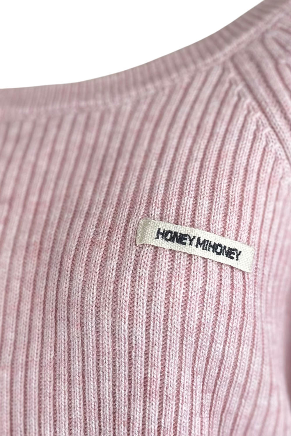HONEY MI HONEY オフショルトップス HONEY MI HONEY｜HONEYロゴオフショルダーリブニットトップス｜大人