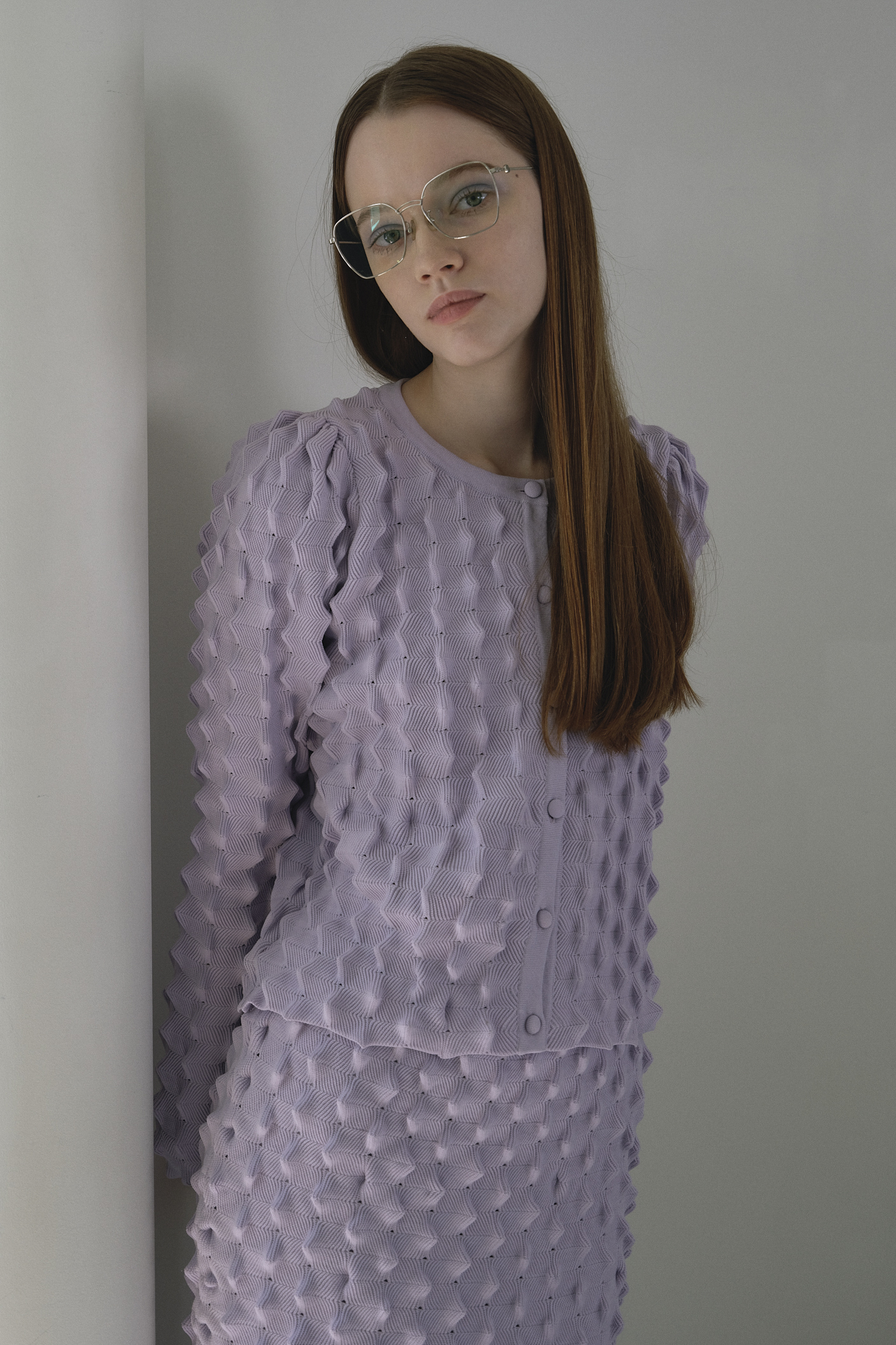 【HONEY MI HONEY】spiky knit puff sleeve cardigan