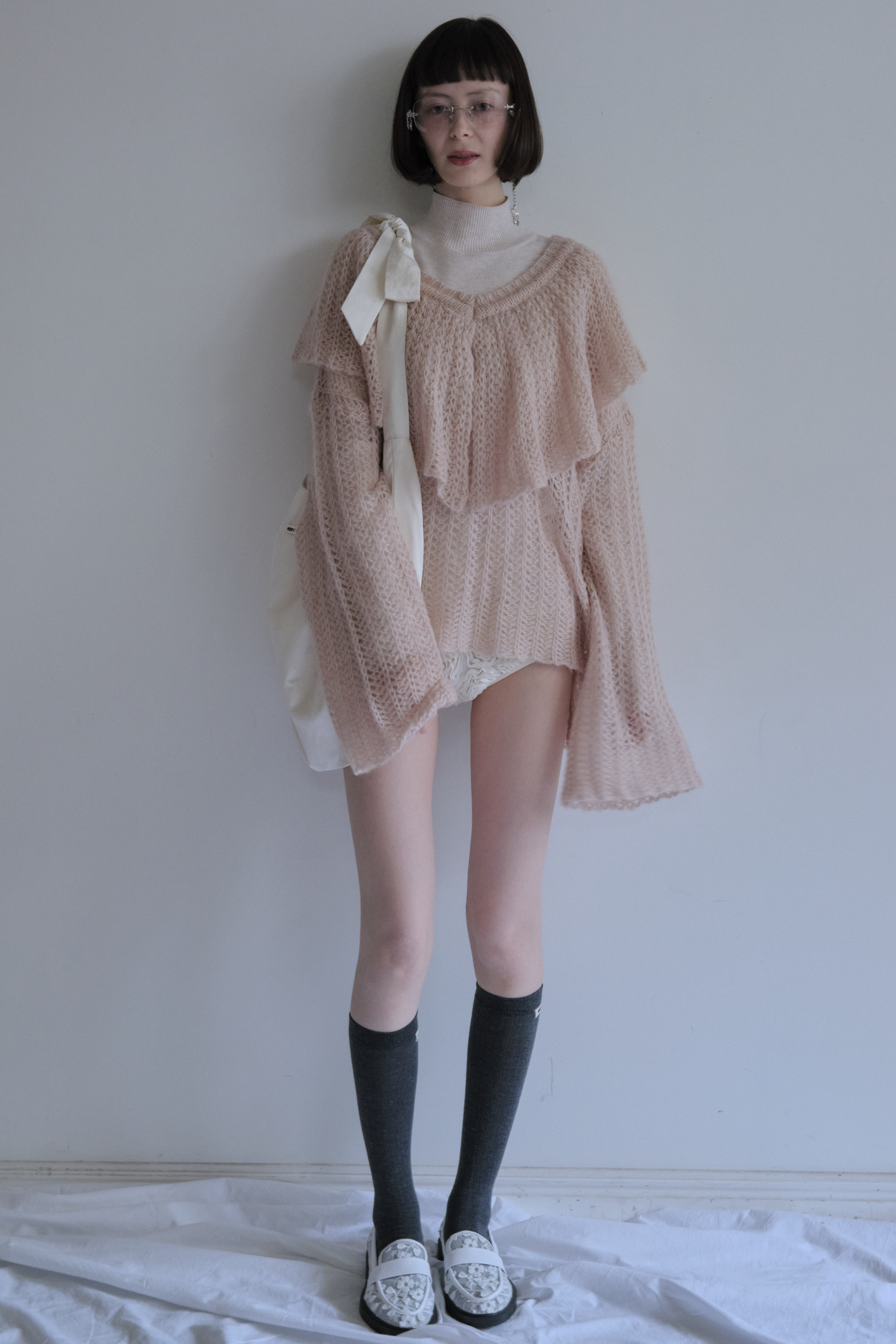 HONEY MI HONEY｜フリルカラークロシェニット｜華やかでふんわり可愛い