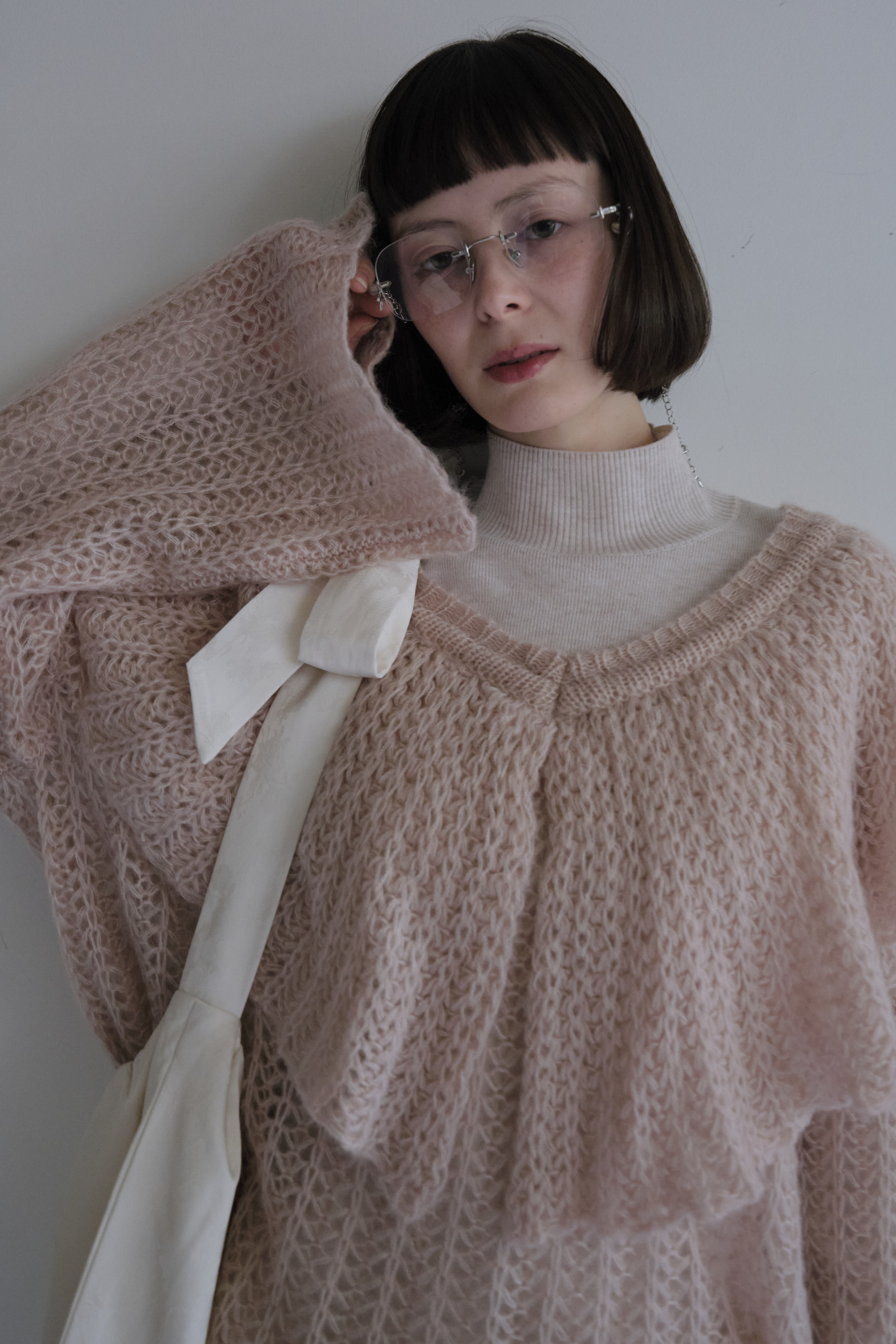 HONEY MI HONEY｜フリルカラークロシェニット｜華やかでふんわり可愛い