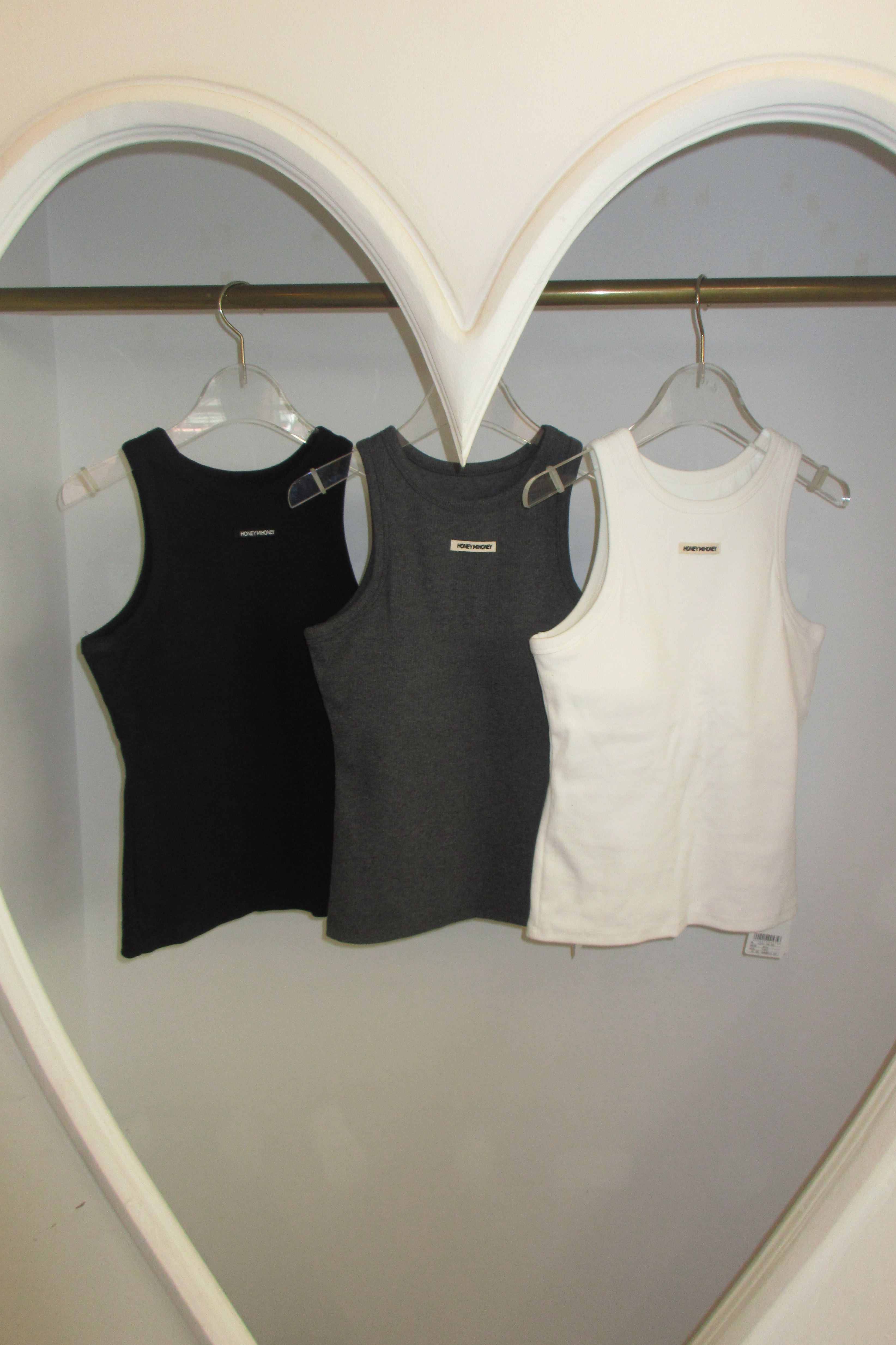 【HONEY MI HONEY】logo name in cup tank top