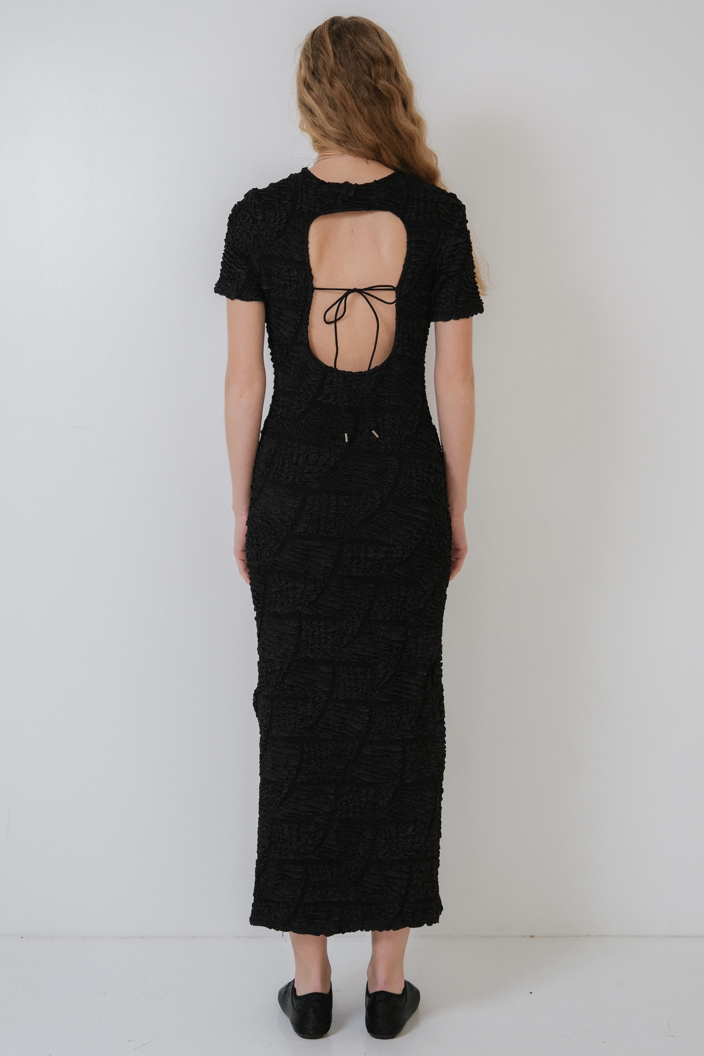 高速配送 back open swell jacquard long one-piece ワンピース