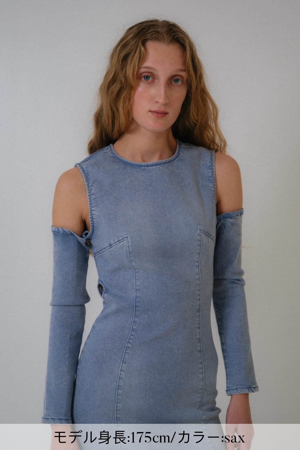 HONEY MI HONEY｜denim long one-piece｜アーム着脱で着回せるデニム