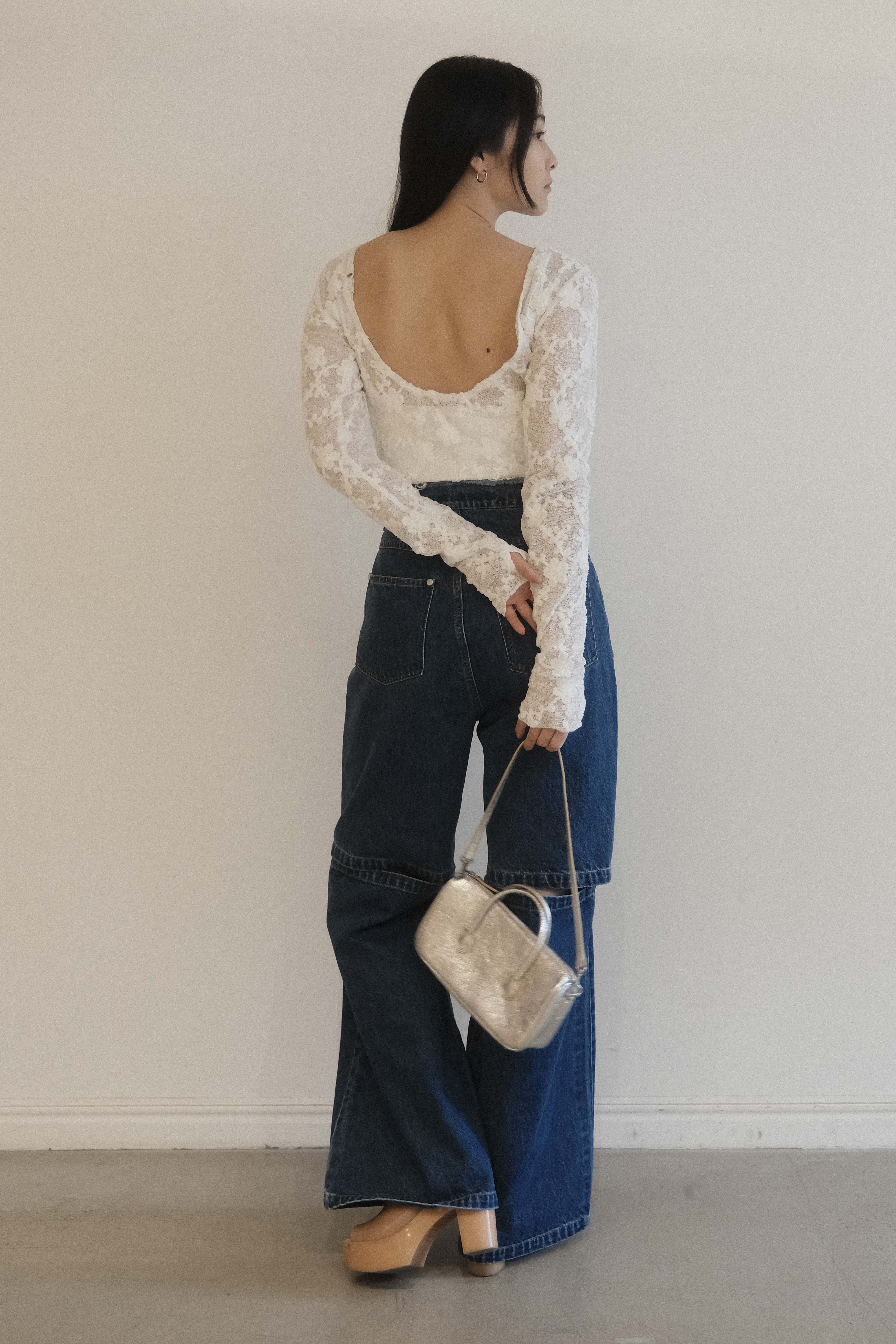HONEY MI HONEY｜スリットデニムワイドパンツ｜3WAYで楽しめる、脚長