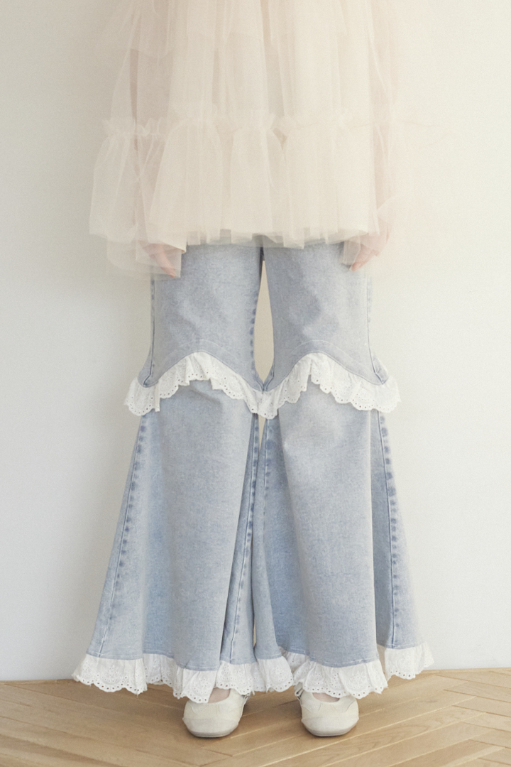 【HONEY MI HONEY】two-way denim flare pants