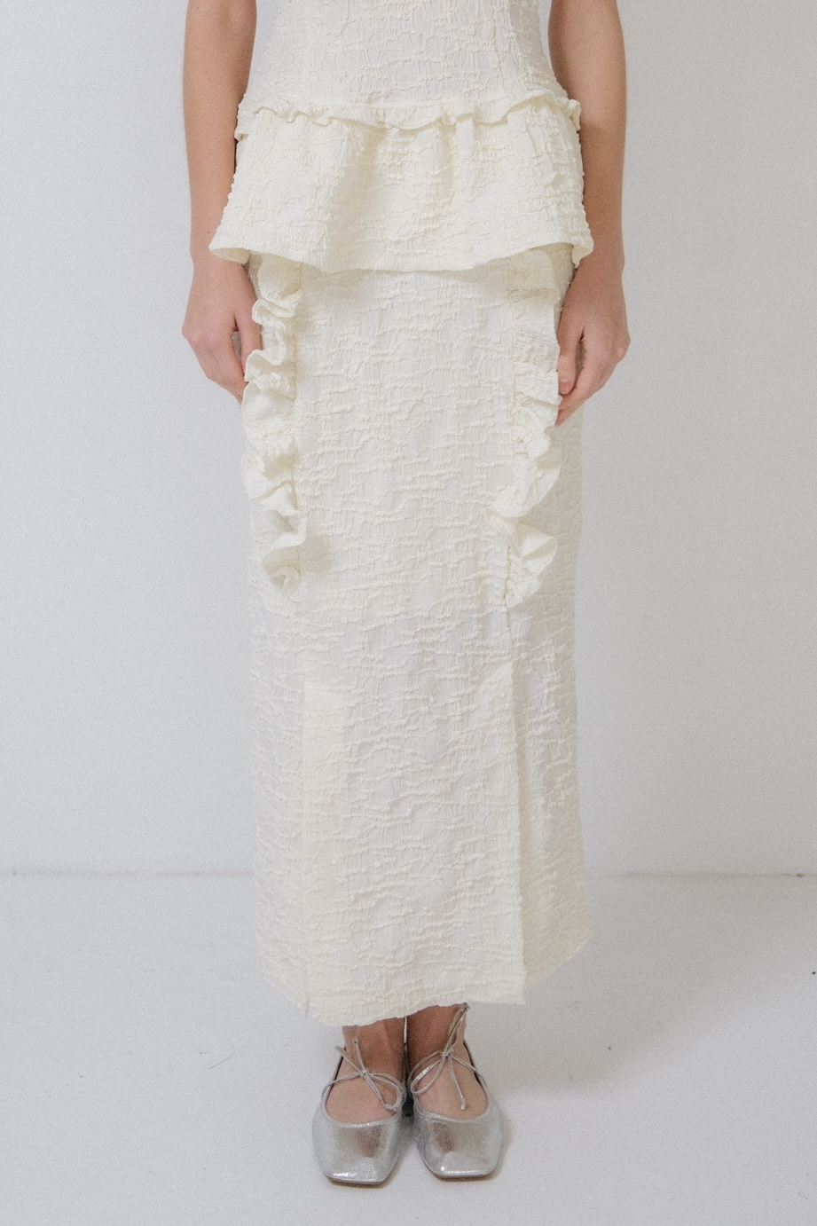 【HONEY MI HONEY】crinkle frill tight skirt