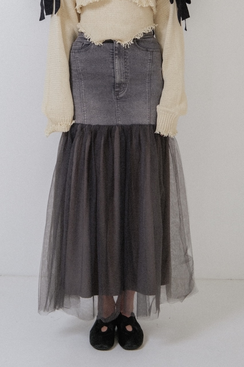 denim tulle skirt