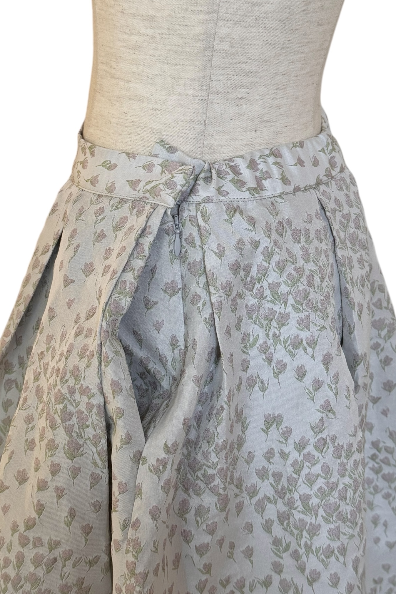 HONEY MI HONEY｜taffeta jacquard long skirt｜上品小花柄のタフタ
