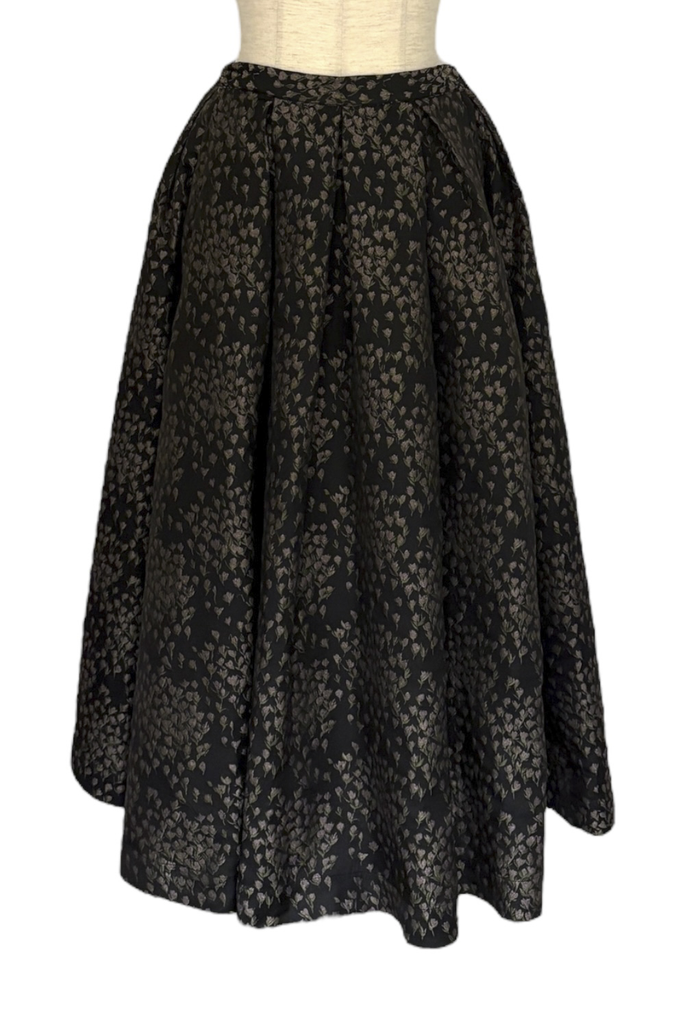 HONEY MI HONEY｜taffeta jacquard long skirt｜上品小花柄のタフタ