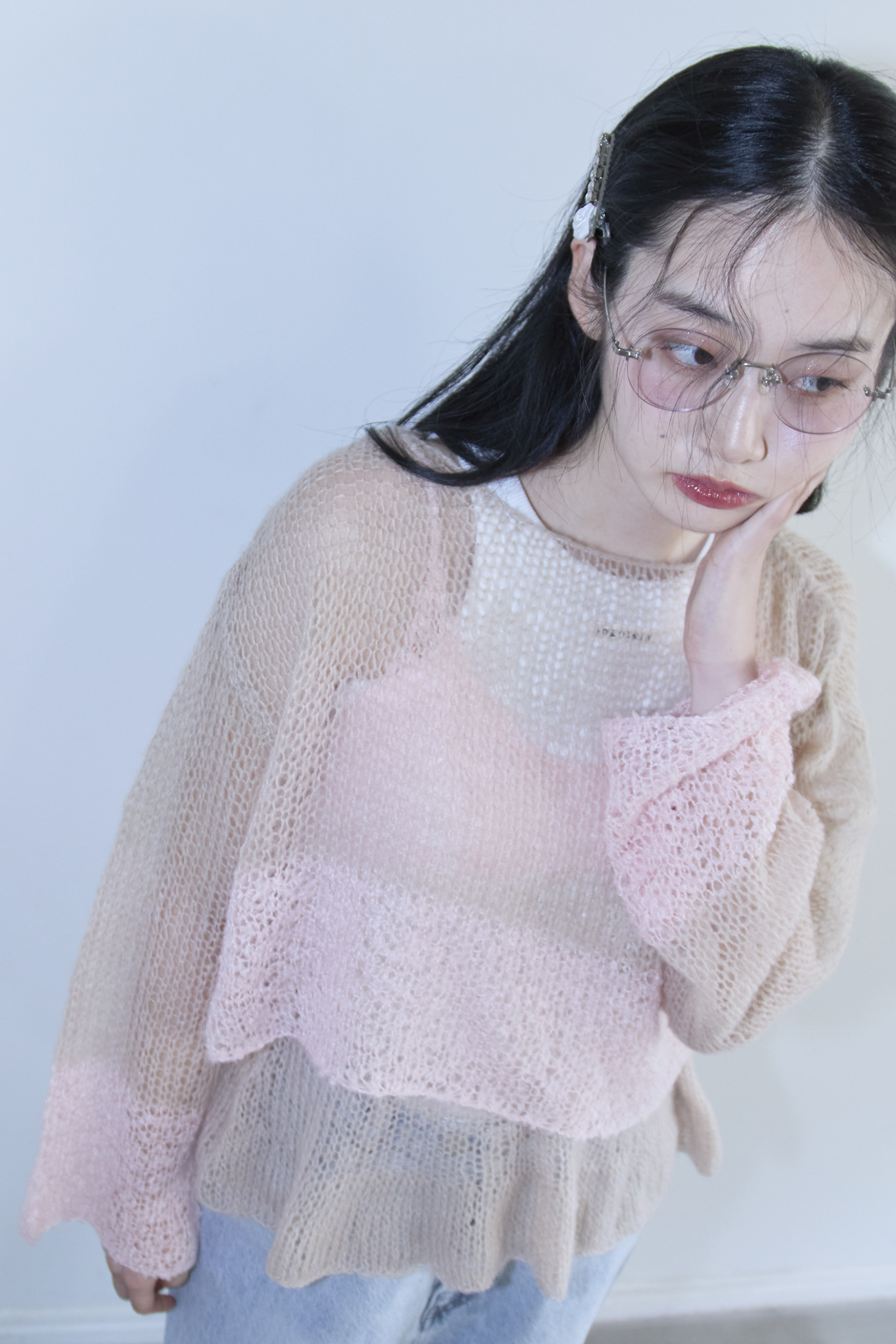 HONEY MI HONEY｜クロシェボーダーキャミソール｜涼しげな鍵編み