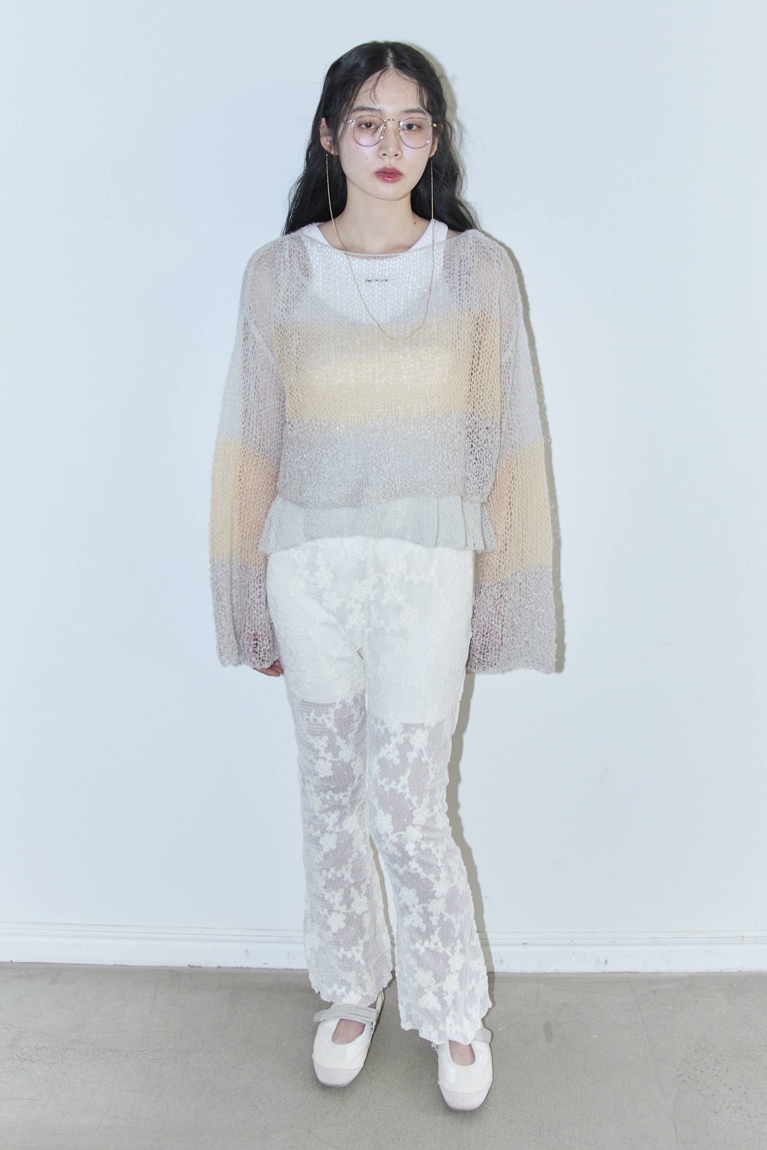 HONEY MI HONEY｜クロシェボーダーキャミソール｜涼しげな鍵編み