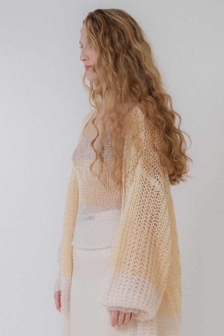 HONEY MI HONEY｜クロシェボーダーキャミソール｜涼しげな鍵編み