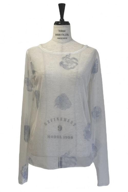 【HONEY MI HONEY】rose pattern tulle tops