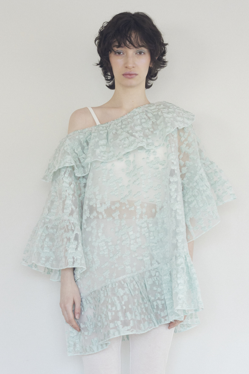 新品 flower tunic frill organdie トップス