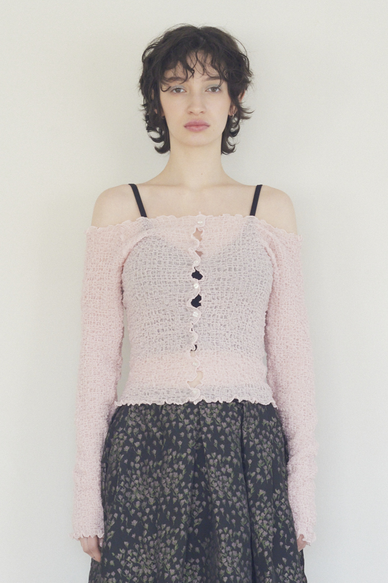 【HONEY MI HONEY】sheer swell boat cardigan