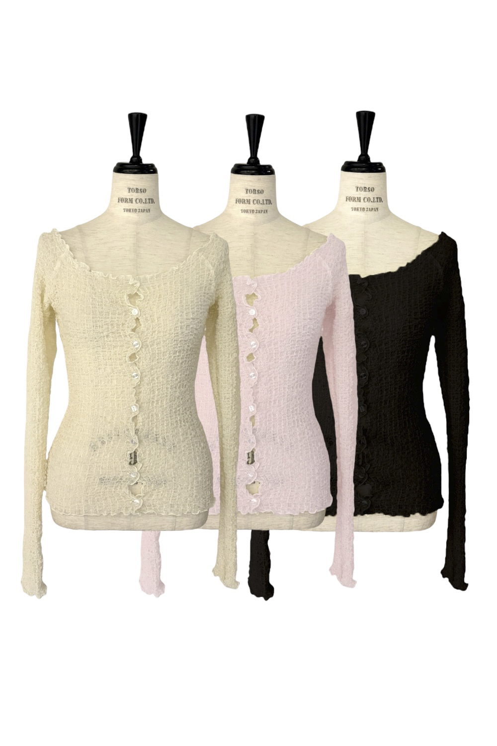HONEY MI HONEY｜sheer swell boat cardigan｜ふんわりシアーのボート