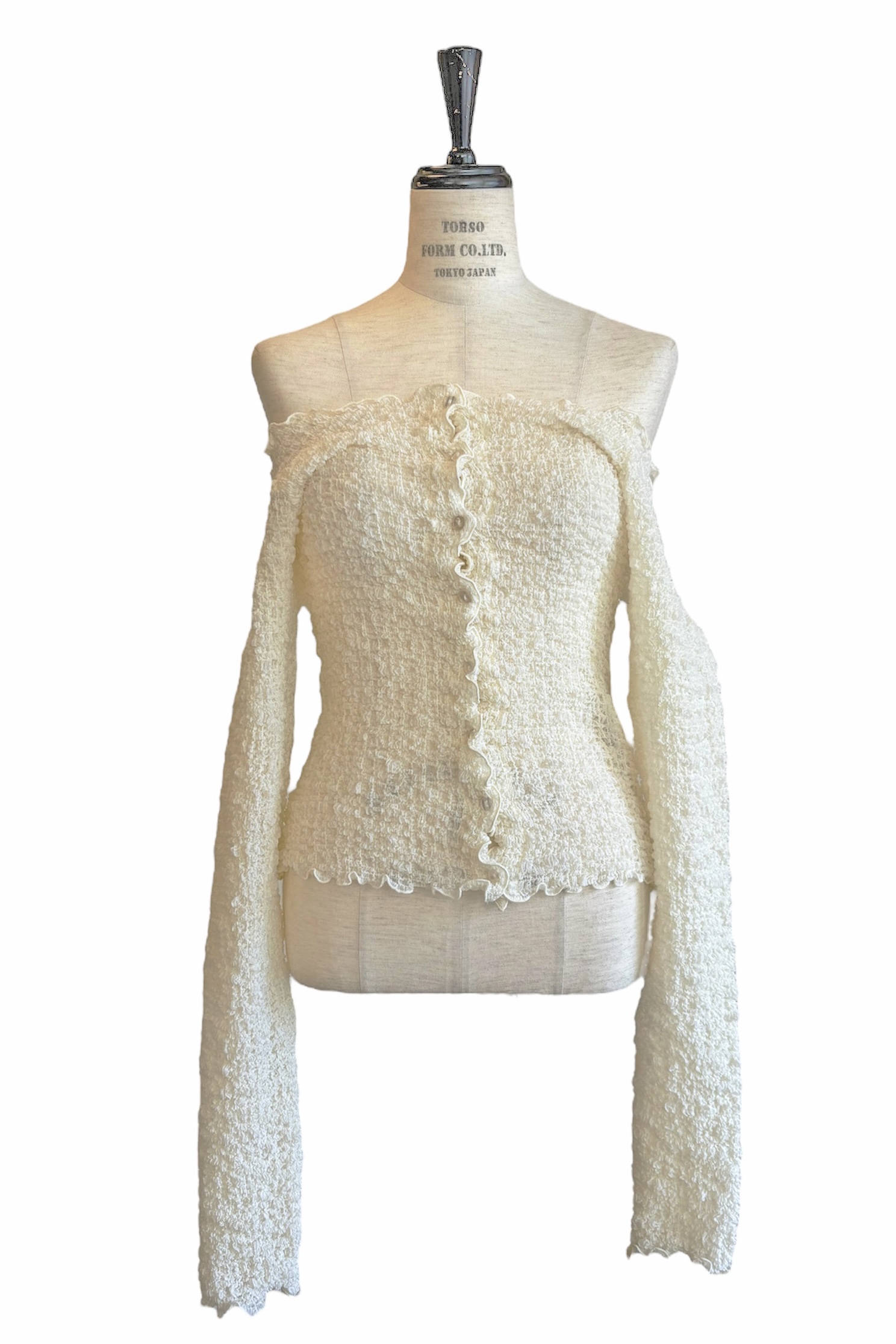 HONEY MI HONEY｜sheer swell boat cardigan｜ふんわりシアーのボート