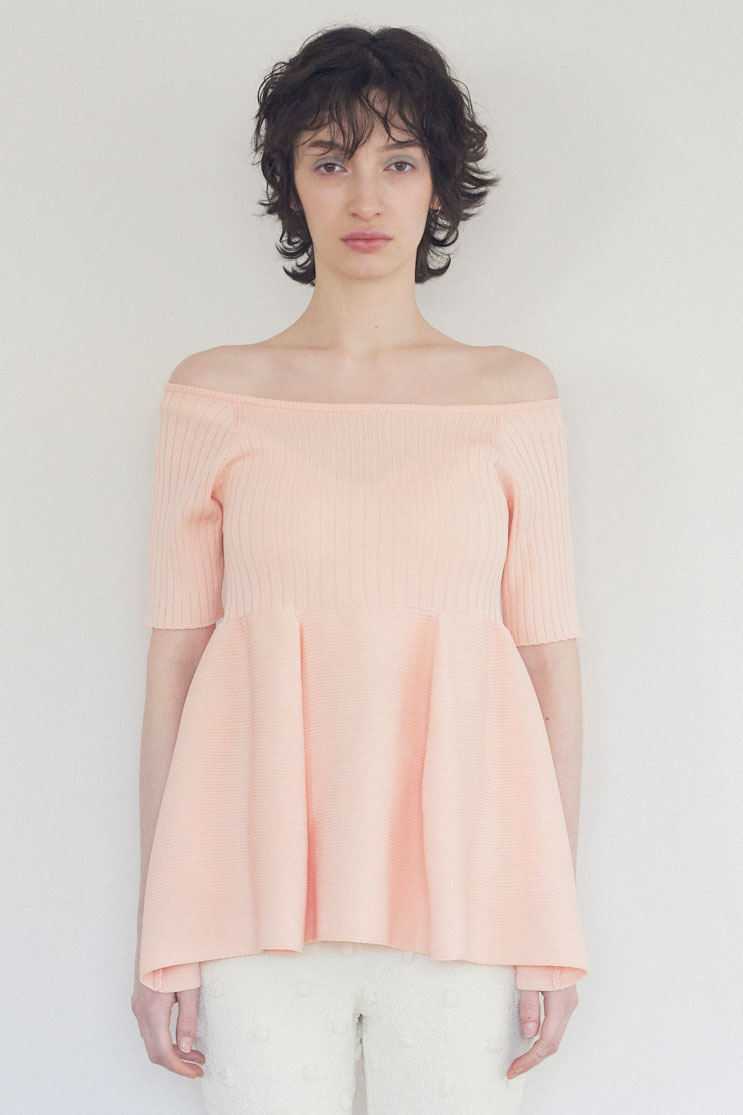 トップス HONEY MI HONEY dottulle tunic boat neck rib knit tunic