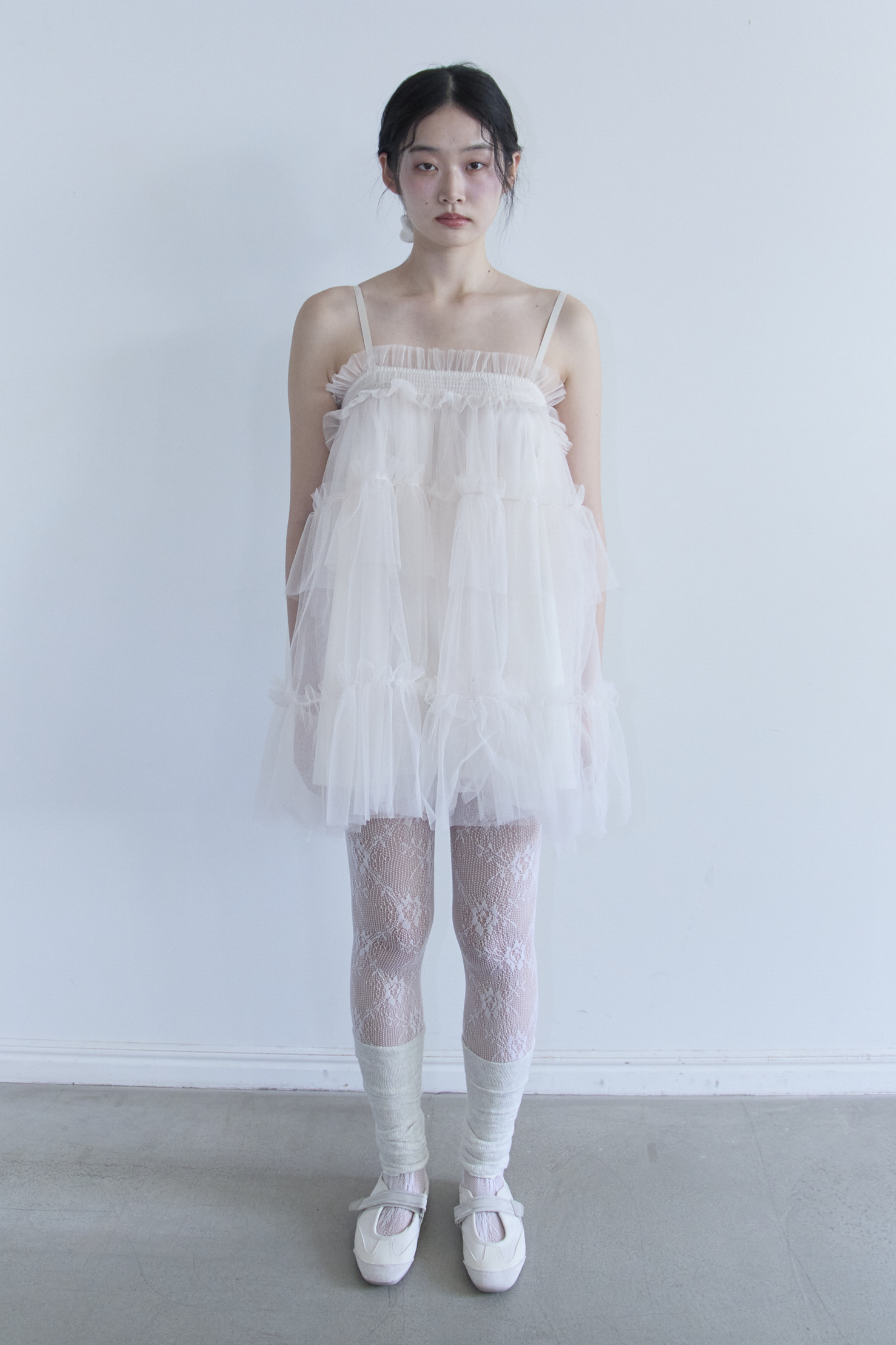 トップス HONEY MI HONEY tulle frill camisole HONEY MI HONEY｜tulle tiered tunic camisole