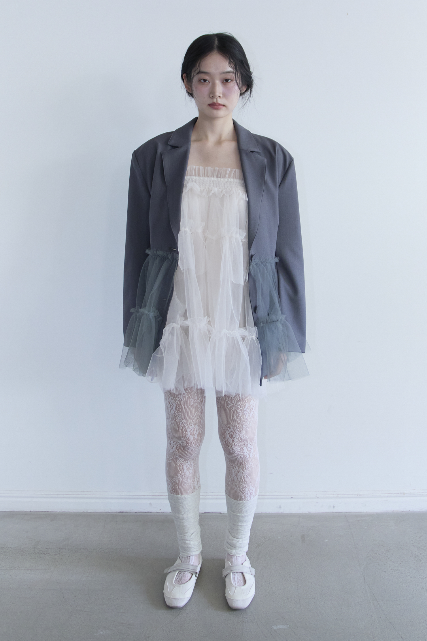 HONEY MI HONEY｜tulle tiered tunic camisole