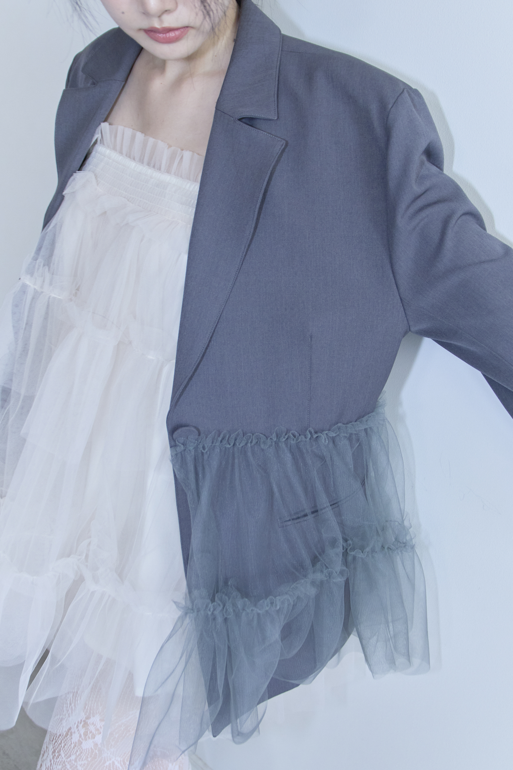 HONEY MI HONEY｜tulle tiered tunic camisole