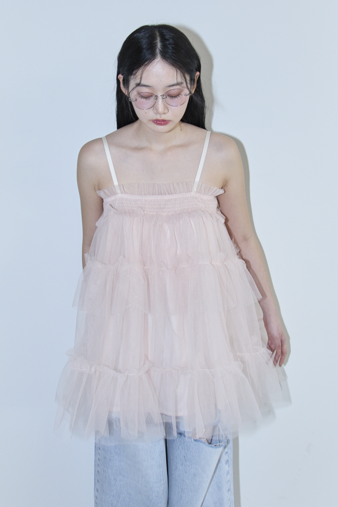 tulle tiered tunic camisole