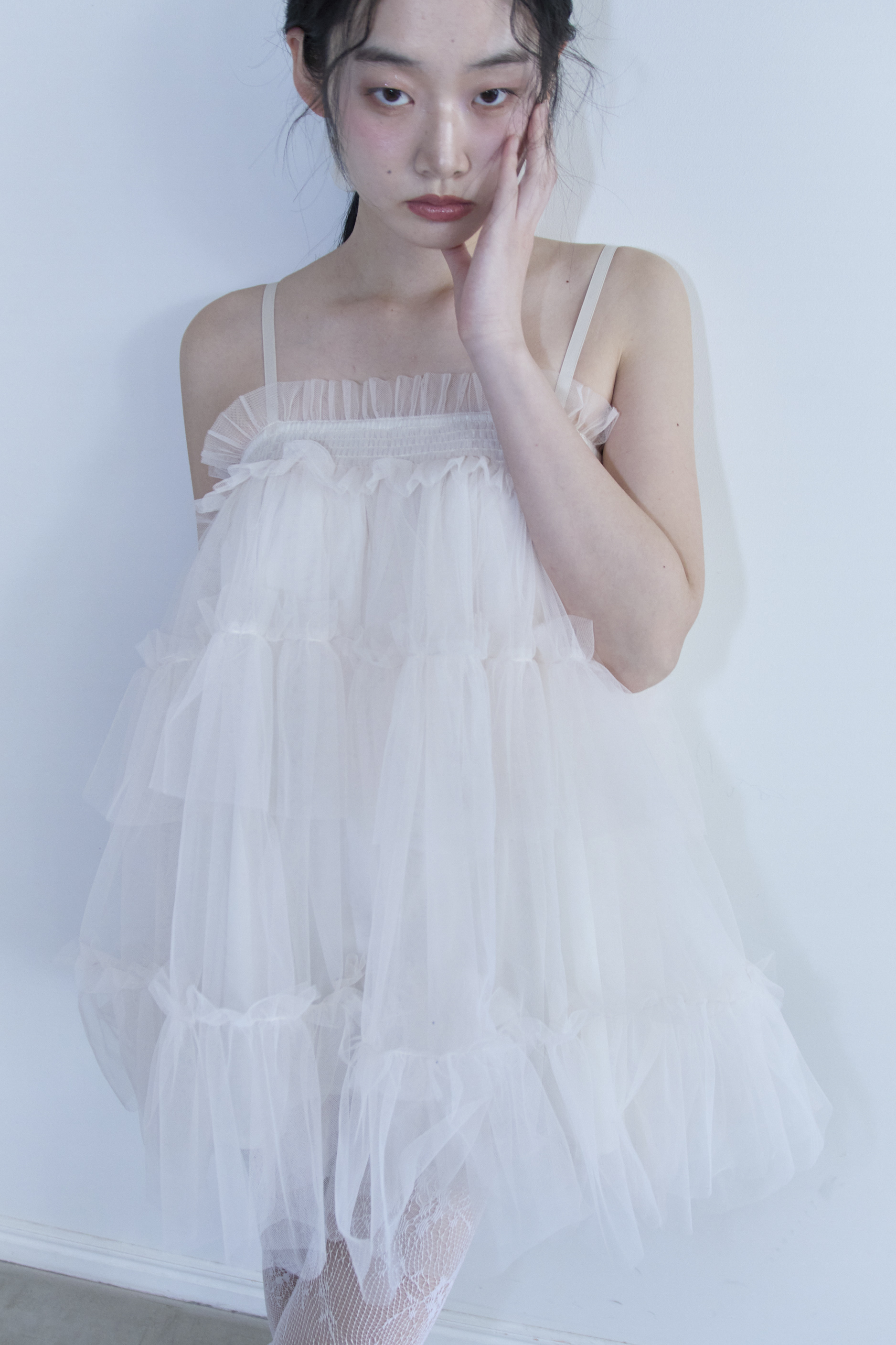 HONEY MI HONEY｜tulle tiered tunic camisole