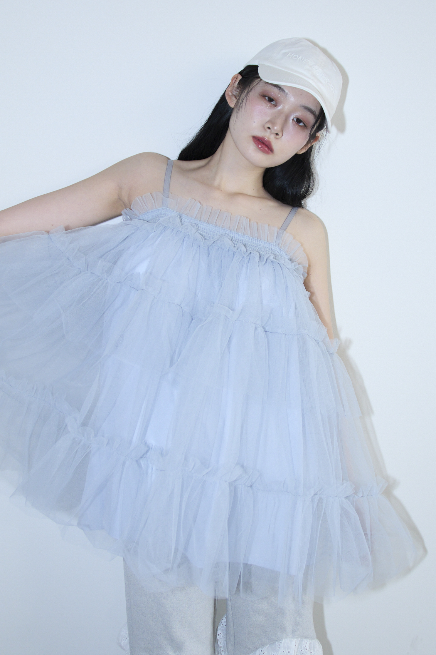 honey mi honey キャミソール HONEY MI HONEY｜クロシェボーダーキャミソール｜涼しげな鍵編み