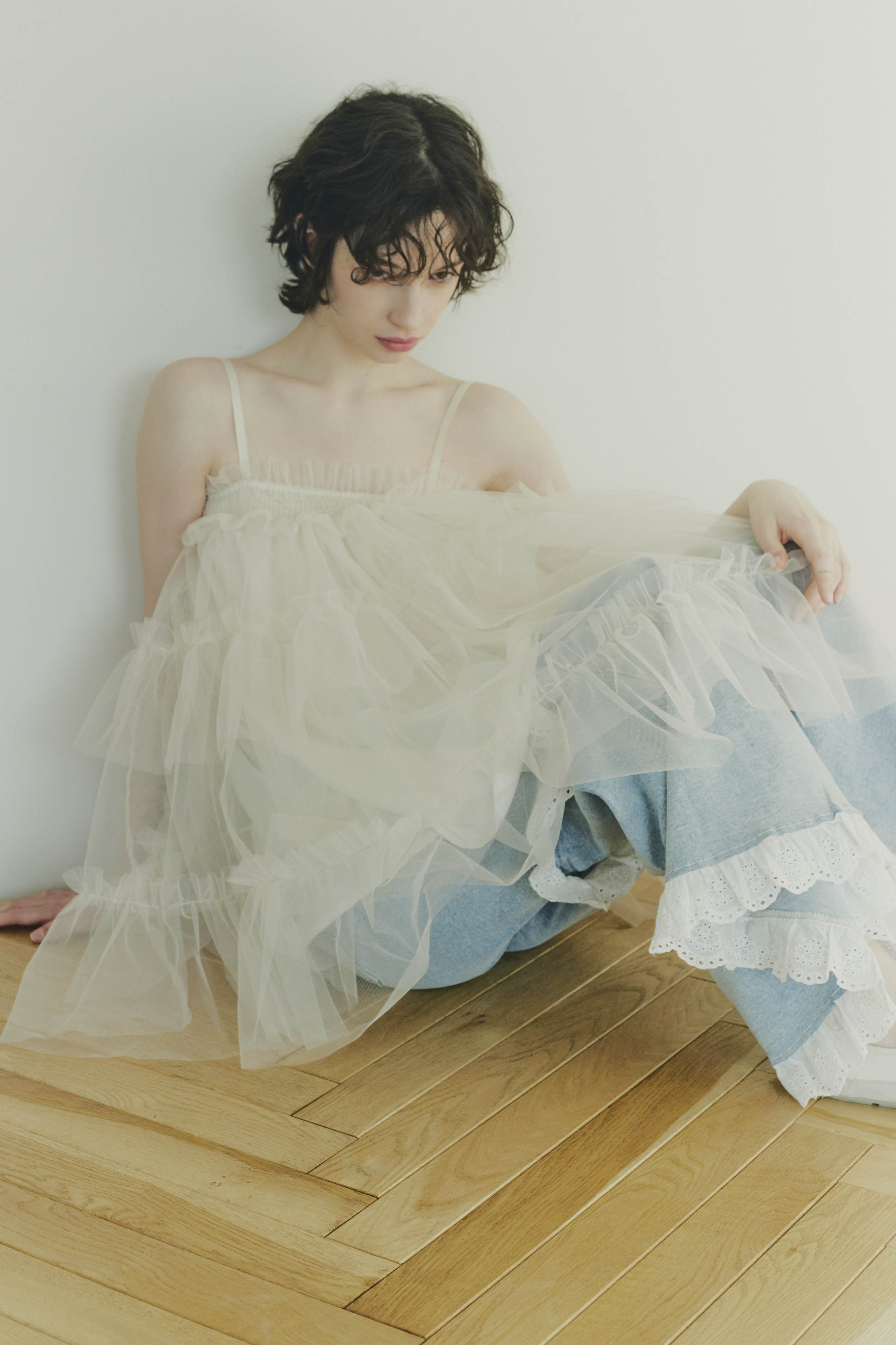 ハニーミーハニー tulle tiered tunic camisole HONEY MI HONEY｜tulle tiered tunic camisole