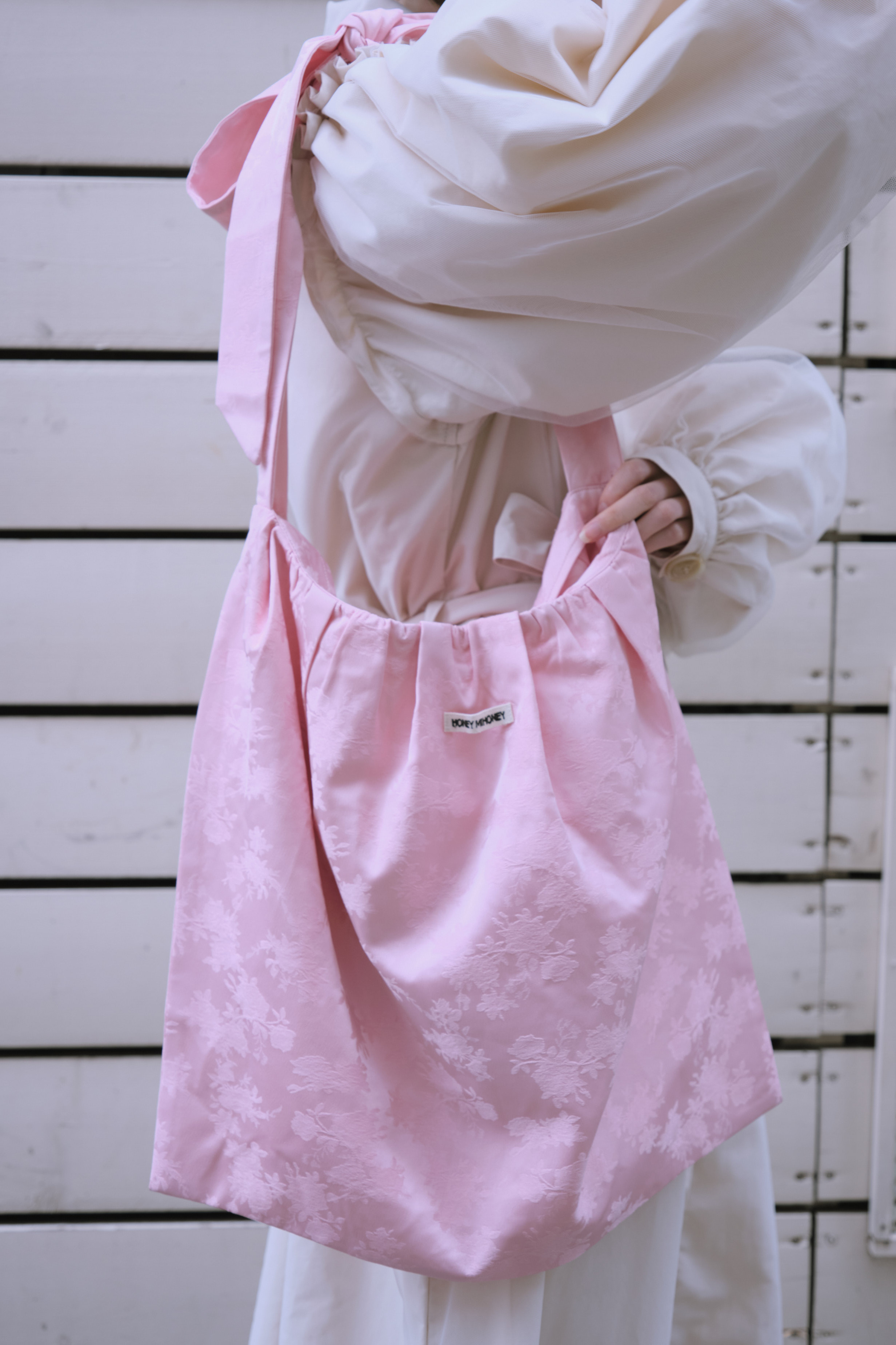 HONEY MI HONEY｜rose satin ribbon tote bag