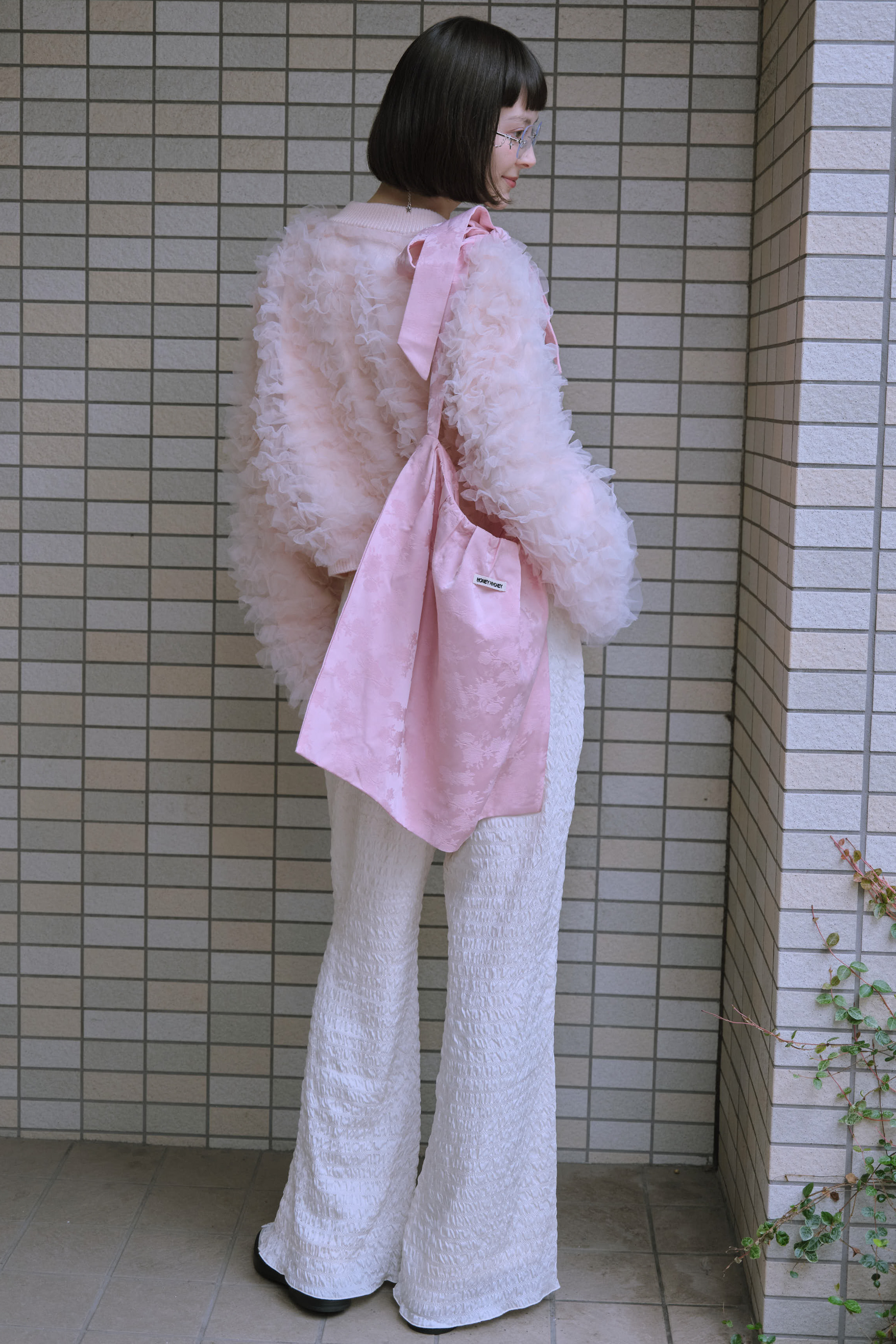 HONEY MI HONEY｜rose satin ribbon tote bag