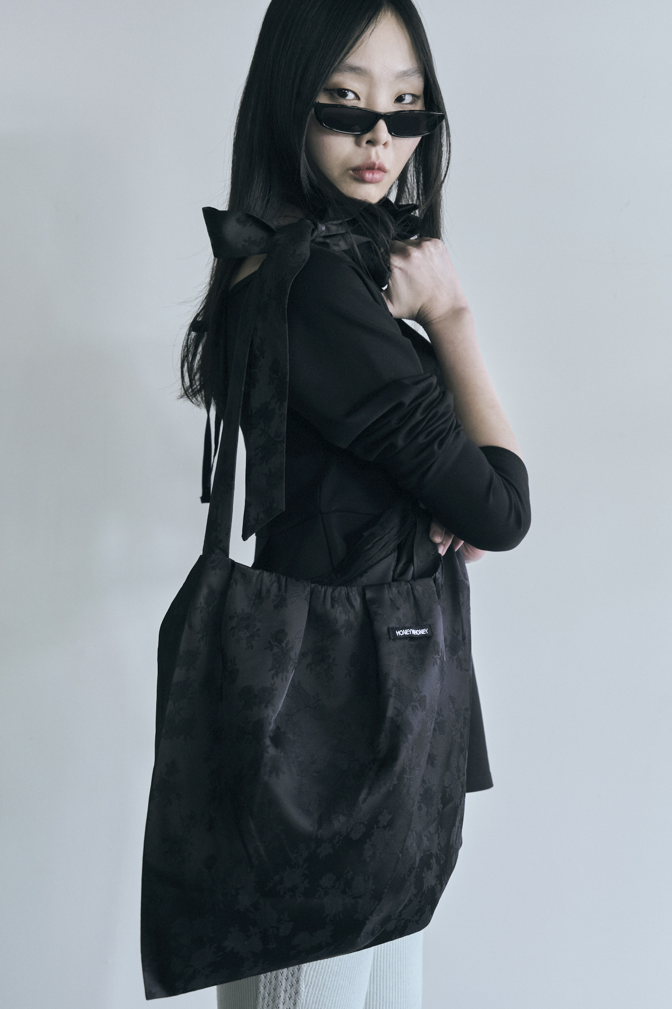 HONEY MI HONEY｜rose satin ribbon tote bag