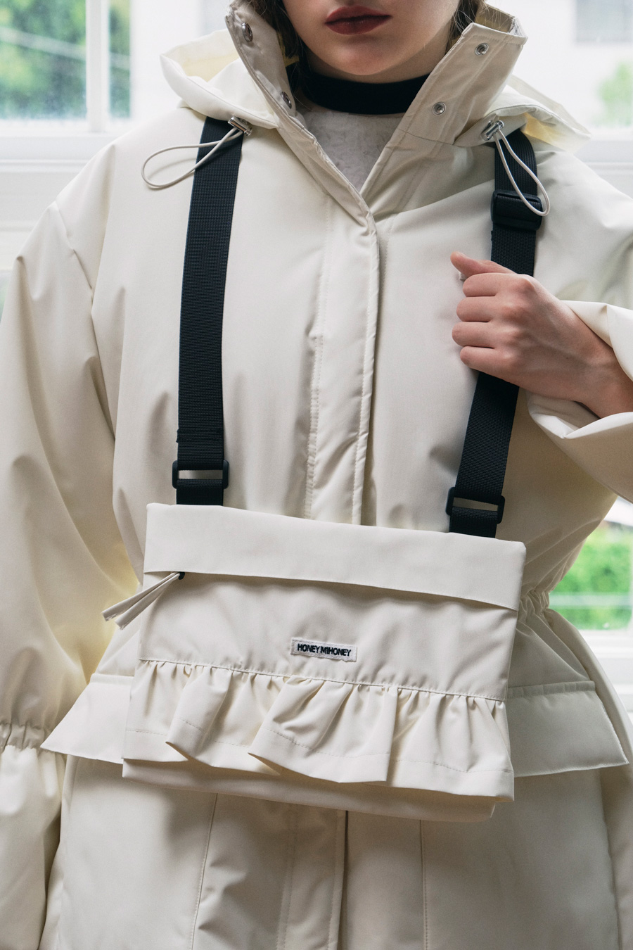 HONEY MI HONEY ハニーミーハニー｜撥水フリルミニショルダー｜雨の日