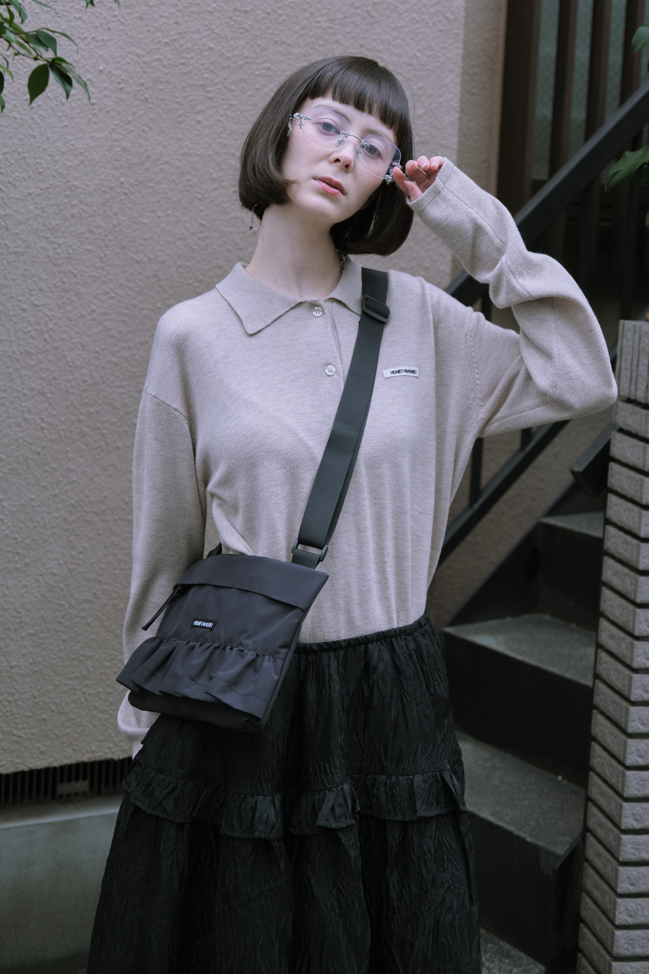 HONEY MI HONEY｜rainproof frill mini shoulder bag