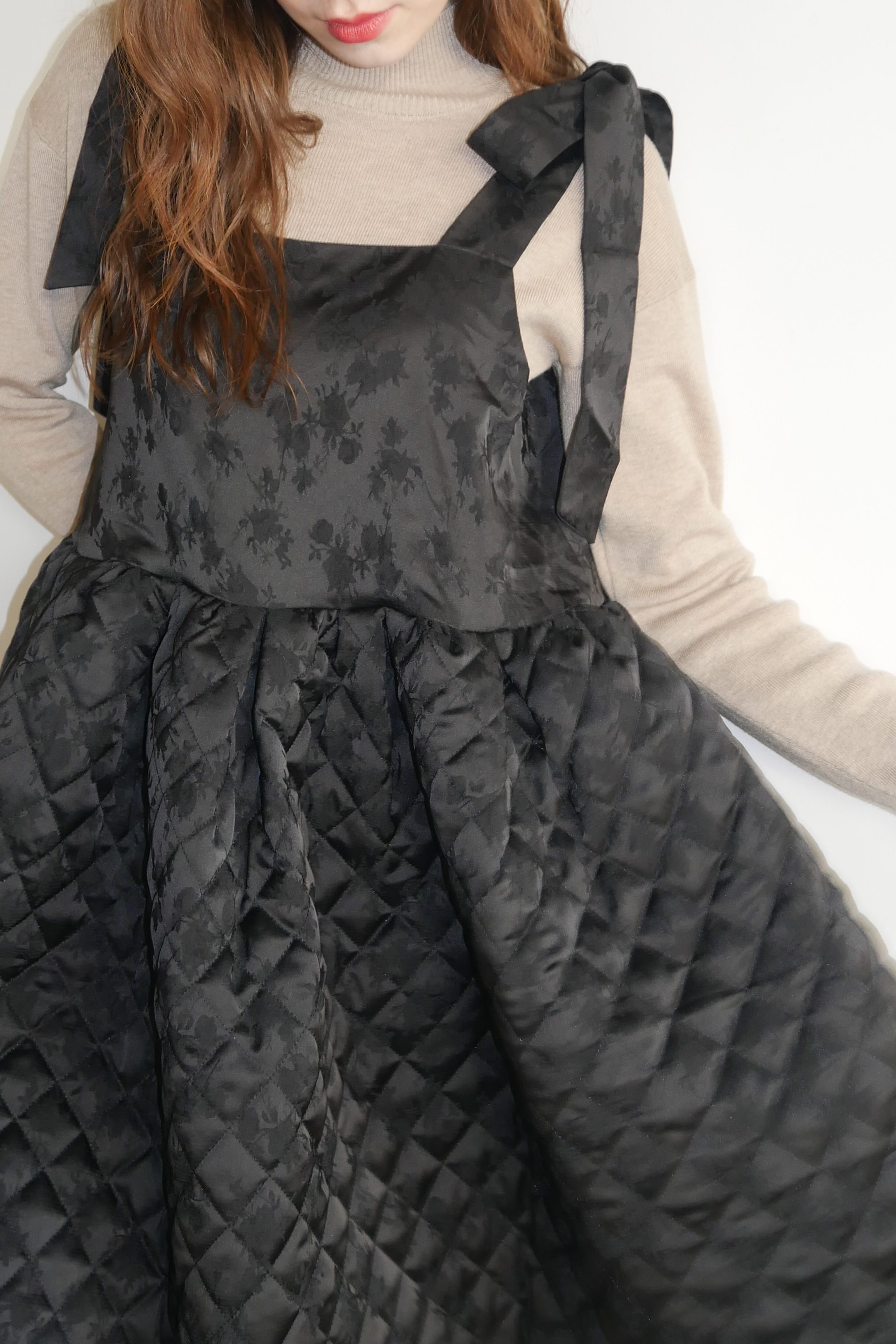 ワンピース HONEYMEW SCC0476M HONEY MI HONEY｜quilting rose satin tiered mini one-piece