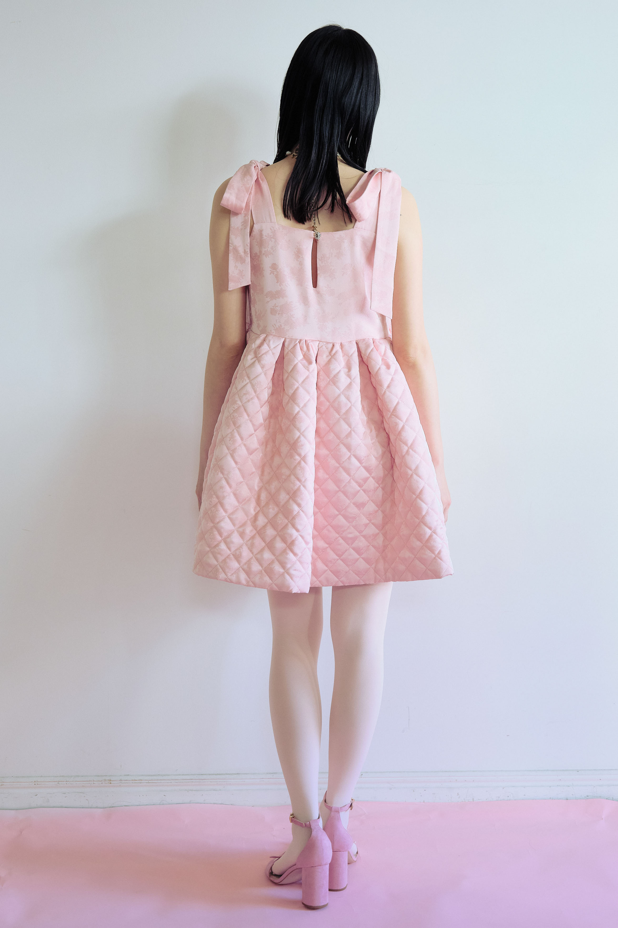 HONEY MI HONEY｜ローズサテンティアードミニワンピース｜リボン