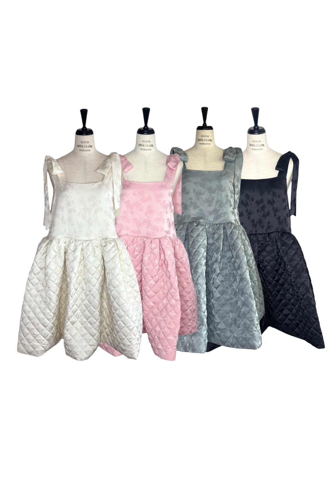 HONEY MI HONEY｜quilting rose satin tiered mini one-piece
