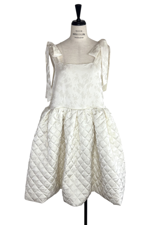 HONEY MI HONEY｜quilting rose satin tiered mini one-piece